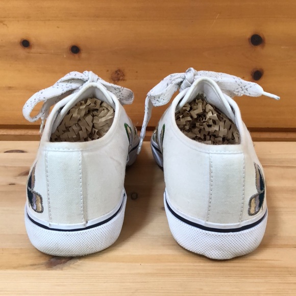 Vintage G.WIZ Lace Up Embroidered Flower Butterflies Flats (KEDS style) 7.5 - Picture 6 of 13